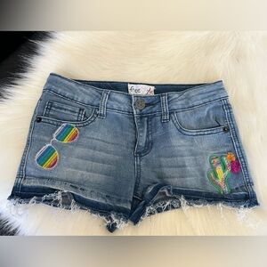 Free Style ⚜️ Girls Cutoff Embroidered Jean Shorts
